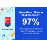 "Great Place to Work" distiction for Korinthian Foods