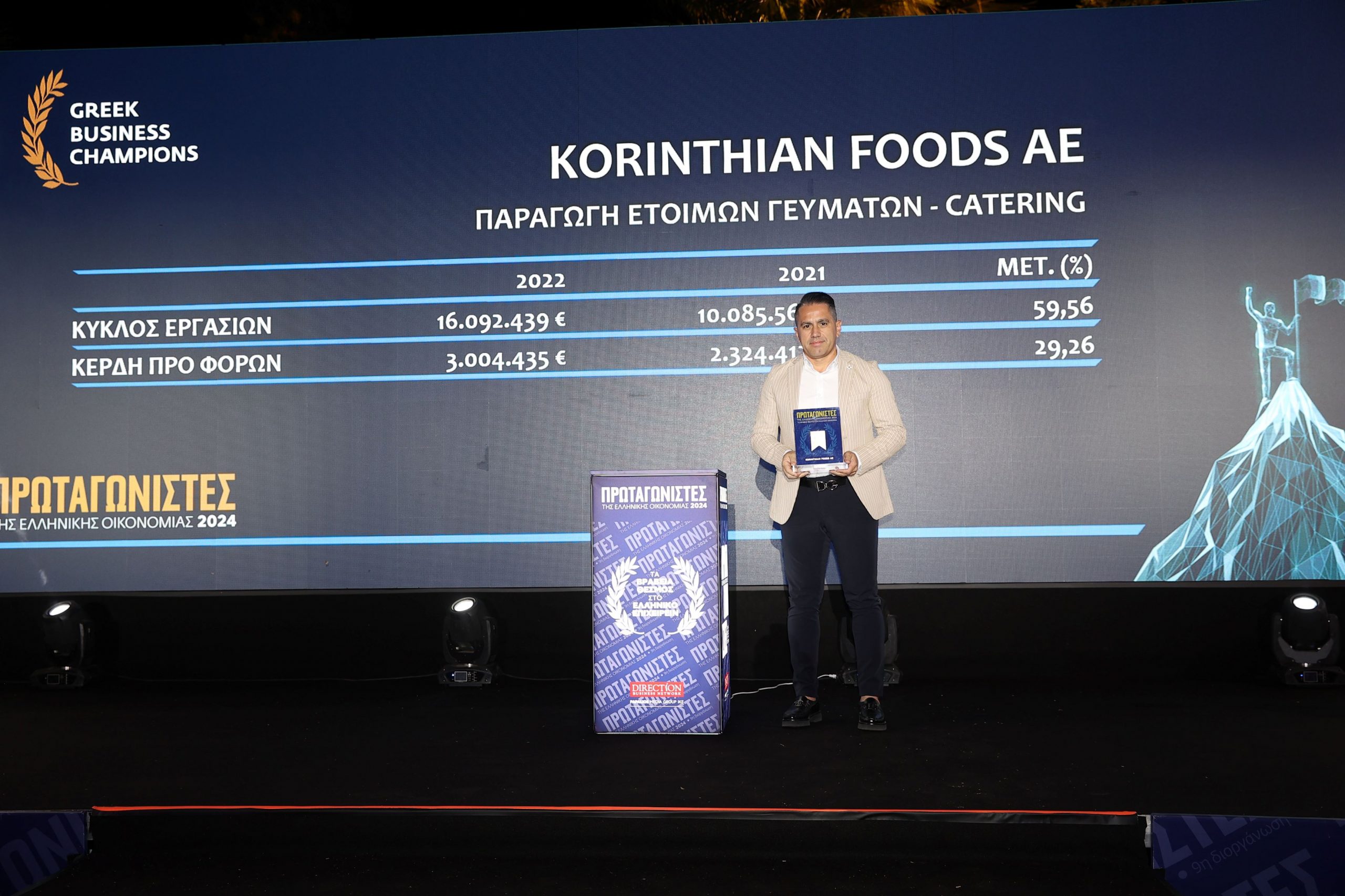 Σημαντική διάκριση για την Korinthian Foods στα βραβεία Πρωταγωνιστές της Ελληνικής Οικονομίας 2024